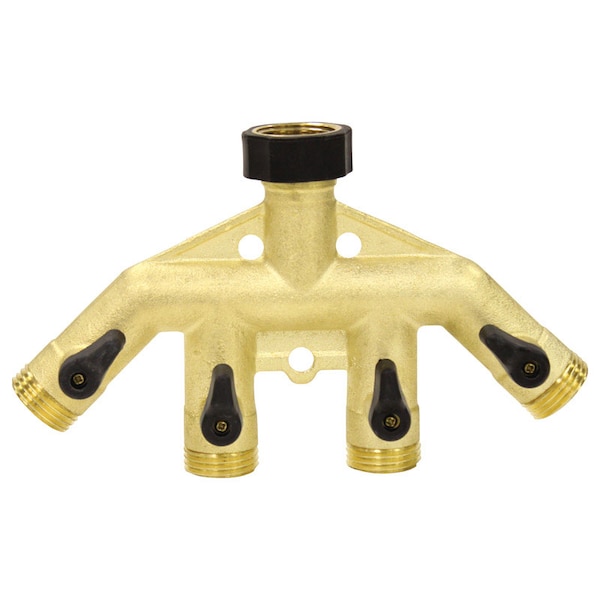 Gilmour Gilmour 3/4 in. Brass Threaded Male 4-Way Shut-off Valve - 804434-1001