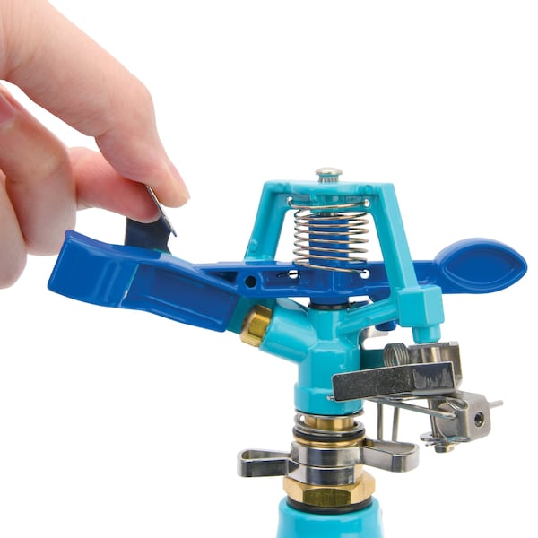 Aqua Joe Indestructible Series Metal Impulse Sprinkler w/ Wheeled 6-In Base - AJ-IS6WB