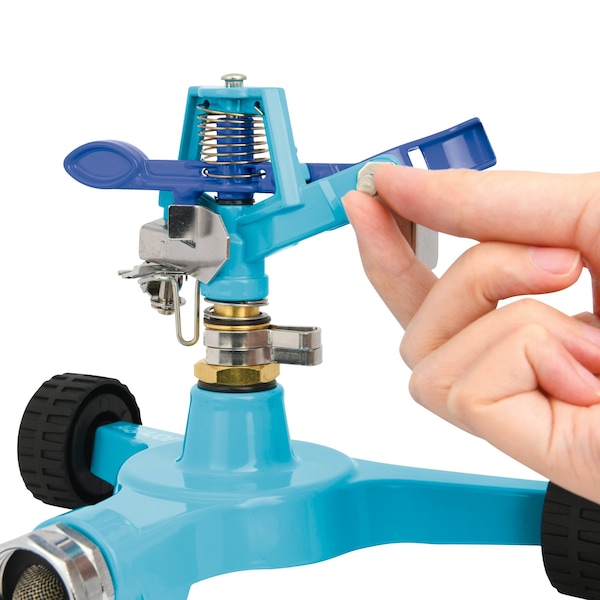 Aqua Joe Indestructible Series Metal Impulse Sprinkler w/ Wheeled 6-In Base - AJ-IS6WB