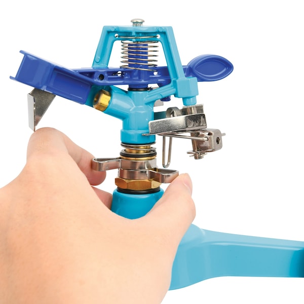 Aqua Joe Indestructible Series Metal Impulse Sprinkler w/ Wheeled 6-In Base - AJ-IS6WB