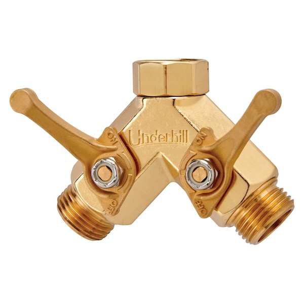 Underhill Products 2 Way Hose Splitter, PowerFlow Model, All Metal Construction, 3/4'' GHT - A-HB2HF-75