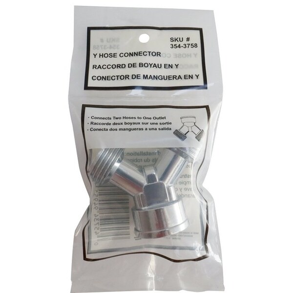 Landscapers Select ProSource Y-Connector, 3/4 in x 3/4 in, Metal, Chrome, For: Garden Hose - PMB-064