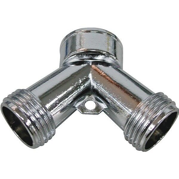 Landscapers Select ProSource Y-Connector, 3/4 in x 3/4 in, Metal, Chrome, For: Garden Hose - PMB-064