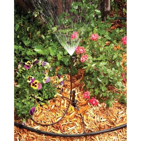 Rain Bird Fan Micro Spray with Tall Staked Riser, 14 in Connection, 0 to 31 gph, Black, PartCircle - MSSTKTQ1SX