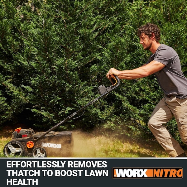 Worx 40V Brushless 14 in. Cordless Dethatcher Powershare, Battery and Charger Included - WG855