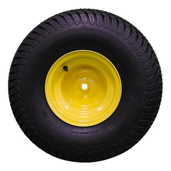 Antego 20 x 10-8 in Lawn Mower Tire & Wheel, 4 Ply, Yellow, 2 PK - A87001800603042010008