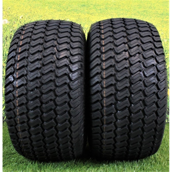 Antego 20 x 10-8 in Lawn Mower Tire & Wheel, 4 Ply, Yellow, 2 PK - A87001800603042010008