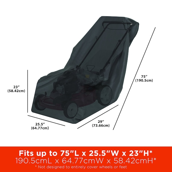 Modern Leisure Chalet Lawn Mower Cover, 75 in. L x 25.5 in. W x 23 in. H, Black - 3041