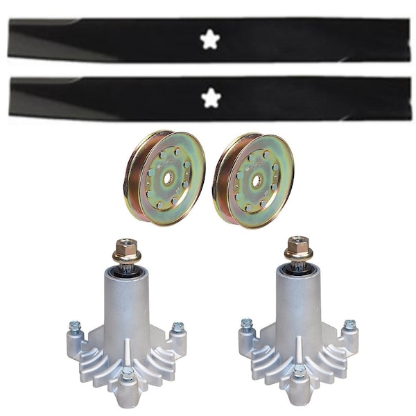 Aic Replacement Parts 42 Deck Rebuild Kit Fits Sears Fits Craftsman LT2000 Spindles Blades Pulleys - 130794PULLEYBLADESET