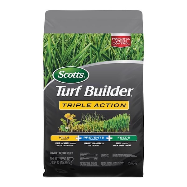Scotts Scotts Turf Builder Triple Action Weed & Feed Lawn Fertilizer For Multiple Grass Types 12000 sq ft - 26019