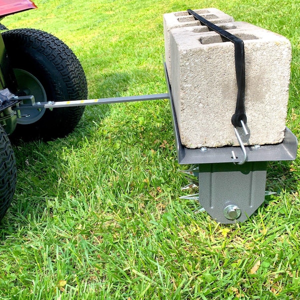 Brinly 40in Tow-Behind Spike Aerator: 10 Steel Tines, Rotating Stars, 14-Gauge Steel Tray - SA2-40BH-S