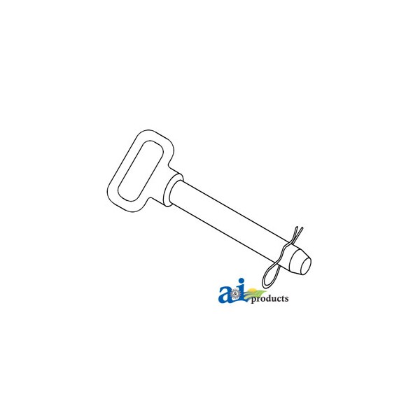 A & I Products Hitch Pin, Red Handled 5/8" x 4 7" x4.5" x1" - A-HP102