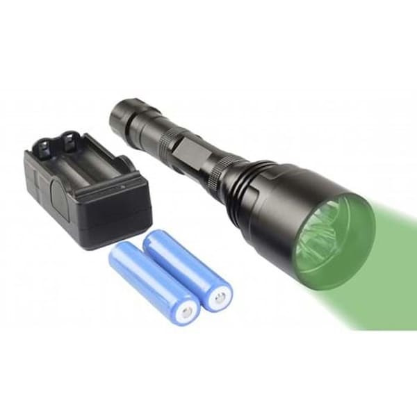 Aic Replacement Parts 8302141 Heavy Duty Green Tactical Rechargeable Flashlight w/ Battery - 8302141-HYC