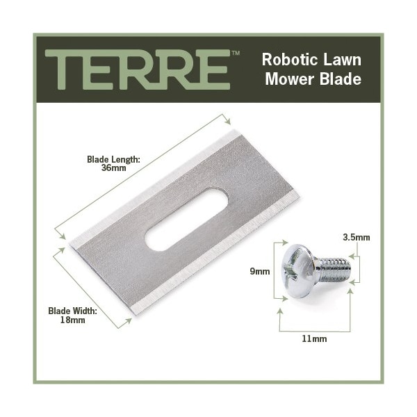 T Terre Robotic Lawn Mower Blades 9 Pack Husqvarna Automower Gardena Sileno McCulloch ROB Compatible, 9PK - 43-HUS-2250-09