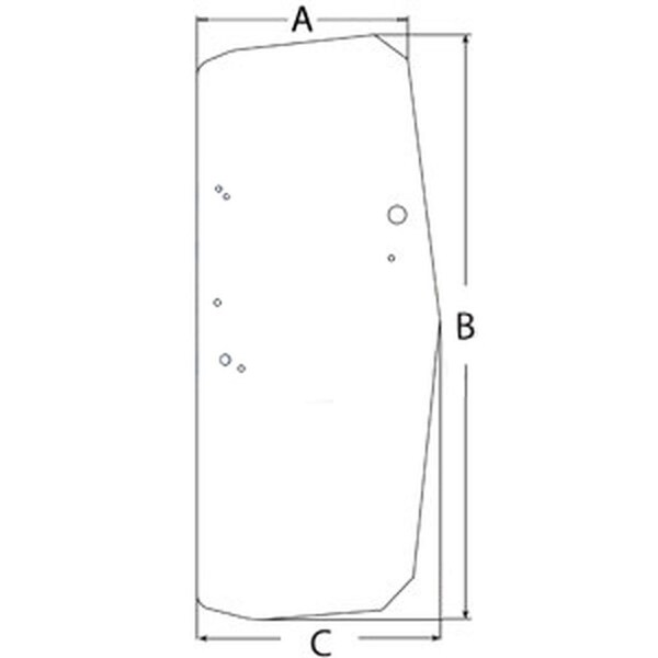 Aftermarket Cab Glass Door RH Fits John Deere 650J 450J 750J 550J 850J 700J T205160 - CAH40-0221