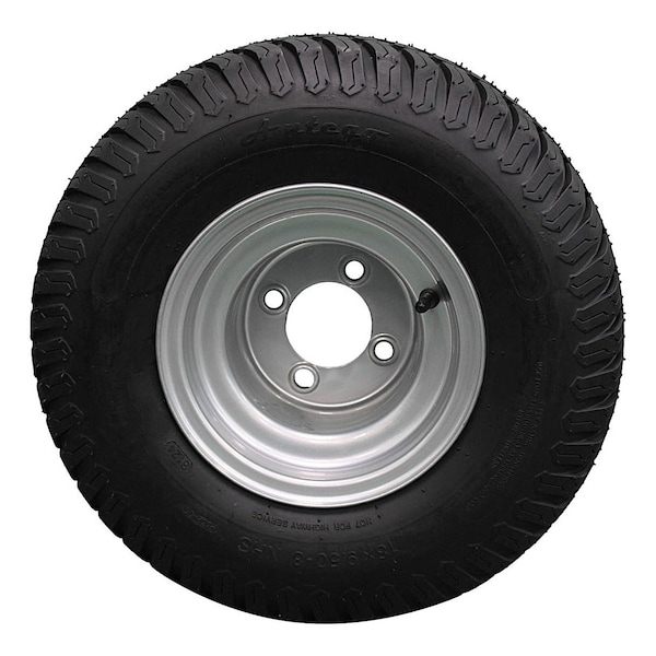 Antego 18 x 9.5-8 in Lawn Mower Tire & Wheel Assembly, 4 Ply, Gray, 2 PK - A870050590304189508