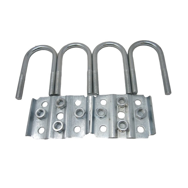 Aftermarket Trailer U-Bolt Kit Round w/Axle Plates & Nuts 2-3/8" x 5-1/2" x 1/2" 3500 lb - TLU31-0012