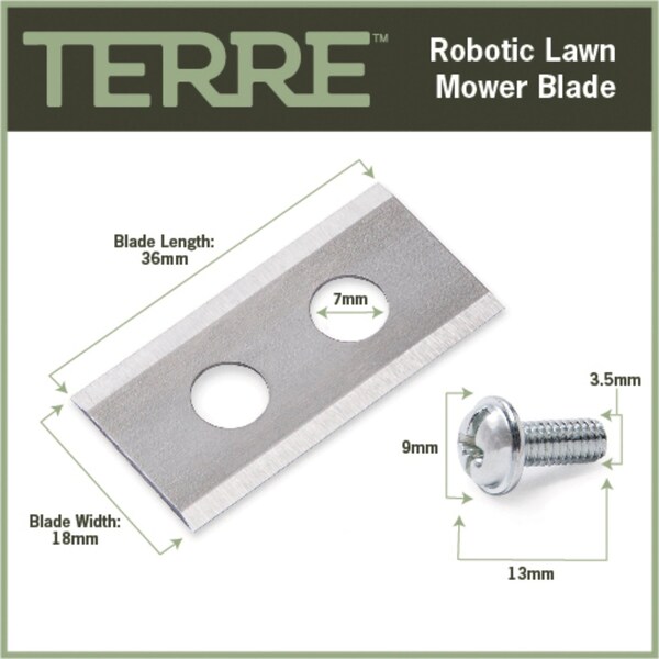 T Terre Robotic Lawn Mower Blades 9 Pack Compatible with Worx Landroid models, 9PK - 43-WOR-2700-09