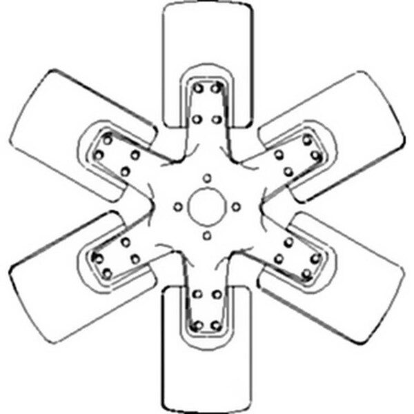 Aftermarket New 6 Blade Fan Fits Massey Ferguson 1085 285 1.625" Pilot Hole - 530177M1