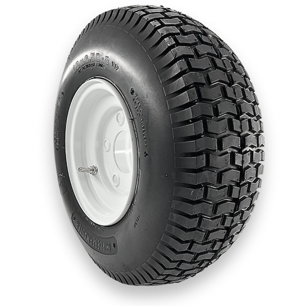 Rubbermaster - Steel Master Rubbermaster 18x6.50-8 4 Ply Turf Tire and 5 on 4.5 Stamped Wheel Assembly - 598987