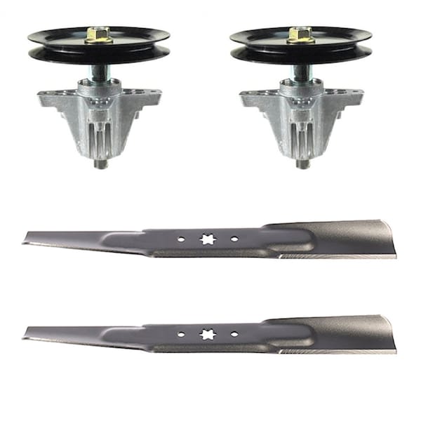 Aic Replacement Parts 46 Lawn Mower Deck Parts Spindles & Blades Kit for Troy Bilt Horse XP - LAS20-0019&LAB50-0003