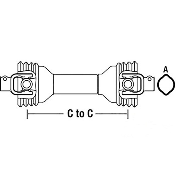Aftermarket Land Pride PTO Shaft for Finish Lawn Mowers AT2560 AT2572 FD2560 FD2572 - 826-064C