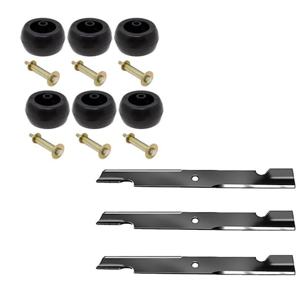 Aic Replacement Parts Blade Deck Wheel Kit Fits Exmark Lazer Z Series with 60 Deck 103-6403 103-3168 - 103-3168-WITHBLADES-RAP