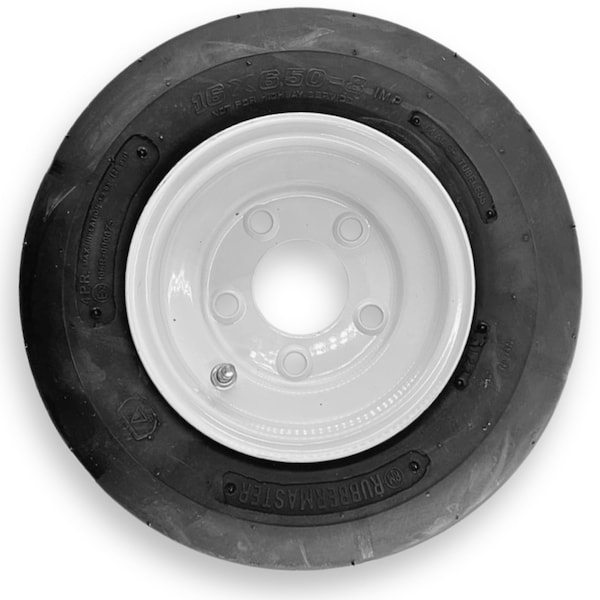 Rubbermaster - Steel Master Rubbermaster 16x6.50-8 4 Ply Rib Tire and 5 on 4.5 Stamped Wheel Assembly - 598969