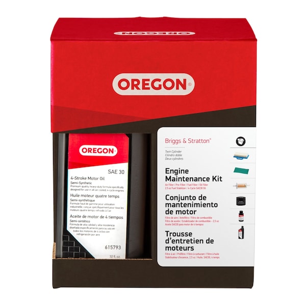 Oregon Engine Maintenance Kit, Easy DIY Set for Briggs & Stratton Twin Cylinder Engines - 01-104