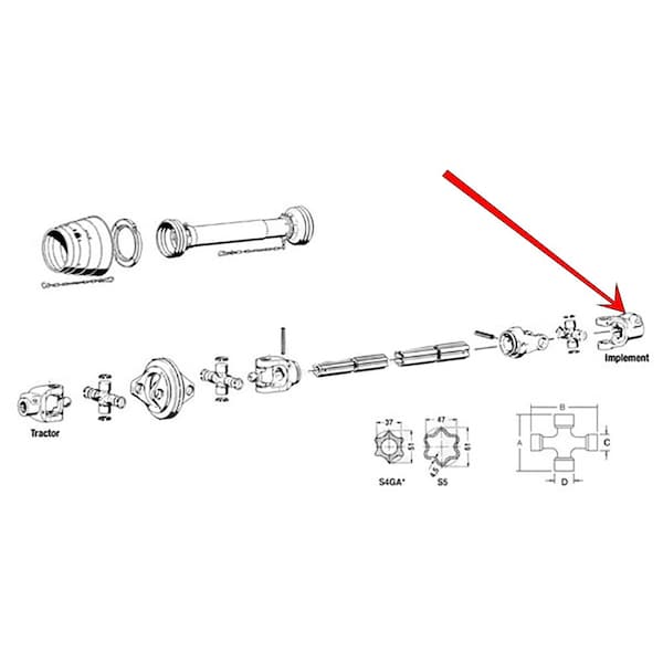 Aic Replacement Parts AW27877 Fits John Deere Rotary Cutter Implement Yoke CX20 HX14 HX20 1518 201 - AW27877-RAP