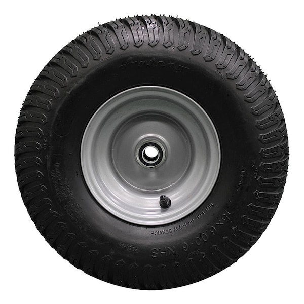 Antego Single 15x6.00-6 Tire Wheel Assy .75in Bearing Compatible With Husqvarna/Poulan and Honda - A6451240500304156006