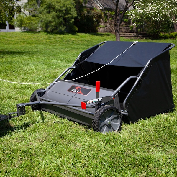 Brinly 42in Lawn Sweeper in Hammered Gunmetal, Effortless Yard Clean-Up - LS2-42BH-S