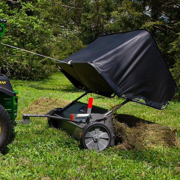 Brinly 42in Lawn Sweeper in Hammered Gunmetal, Effortless Yard Clean-Up - LS2-42BH-S