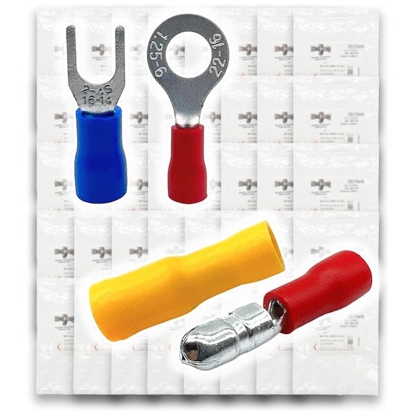 Conjunto de conectores terminales aislados de PVC/Vinilo de Boltsandnuts.Com - 960 piezas - Kit de surtido #404