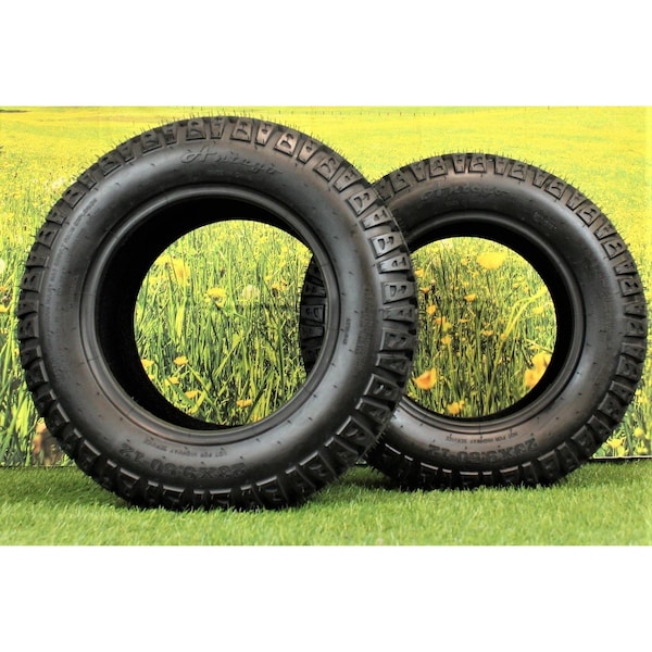 Antego 23 x 9.5-12 in Lawn Mower Tire, Black, 2 PK - T40042395012