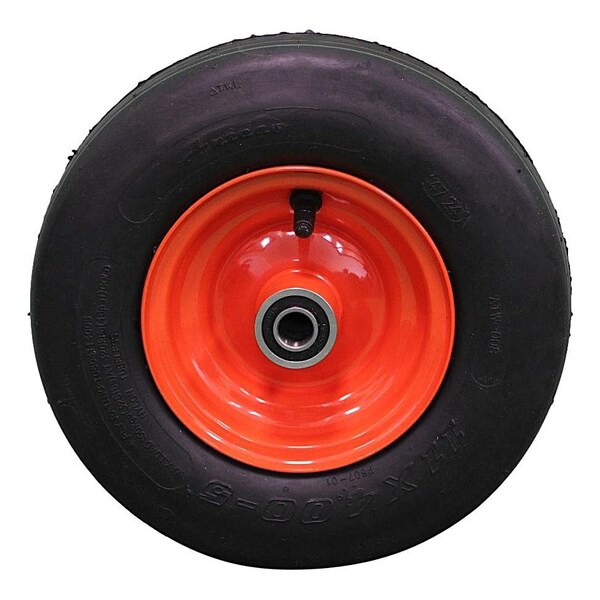 Antego 11 x 4-5 in Lawn Mower Tire & Wheel, 4 Ply, Kubota Orange - A5250210804114005