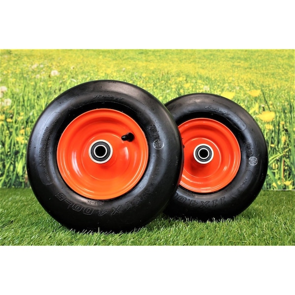Antego 11 x 4-5 in Lawn Mower Tire & Wheel, 4 Ply, Kubota Orange - A5250210804114005