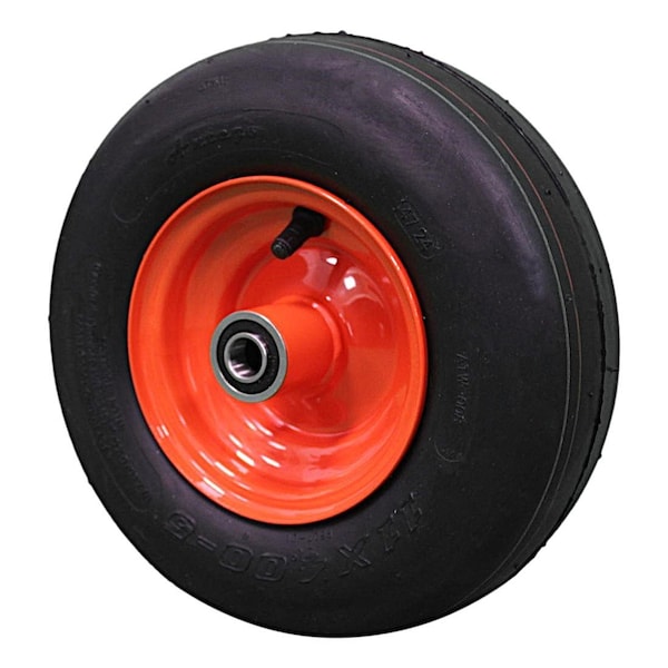 Antego 11 x 4-5 in Lawn Mower Tire & Wheel, 4 Ply, Kubota Orange - A5250210804114005