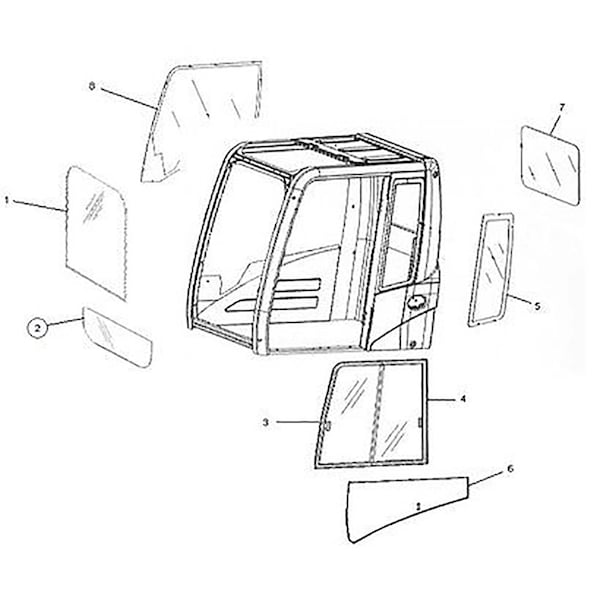 Aftermarket Fits Caterpillar Front Lower Window Cab Glass For 311B 312B 315B 315BL - 1229632