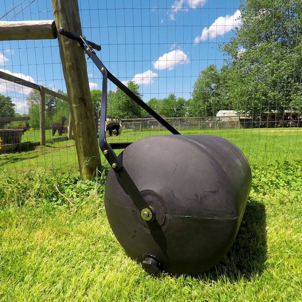 Brinly 18x24 Inch 28 Gallon Poly Lawn Roller: Heavy-Duty, Easy Storage, Wide Opening for Filling - PRC-242BH