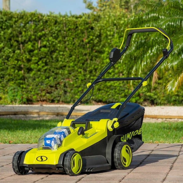 Sun Joe 48V iON 17 In Cordless Mulching Lawn Mower w/Grass Catcher, Batteries & Chrgr - 24V-X2-17LM