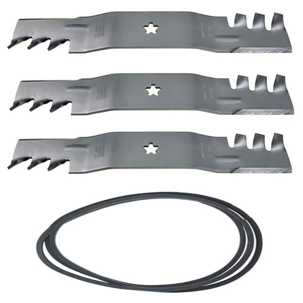 Aic Replacement Parts 1 New Deck Belt & Toothed Mulching Blade Kit Fits Husqvarna 54 Decks - 187254-TOOTHED-BELTSET