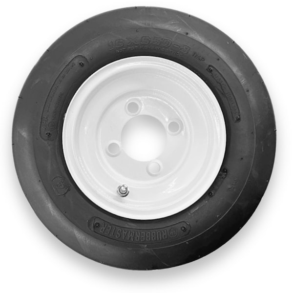 Rubbermaster - Steel Master Rubbermaster 16x6.50-8 4 Ply Rib Tire and 4 on 4 Stamped Wheel Assembly - 598968