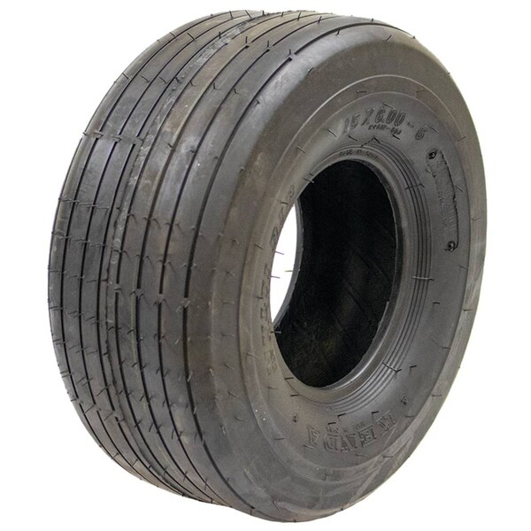 Stens 15x6.00-6 Lawn Mower Tire, 4 Ply, Rib - 160-649