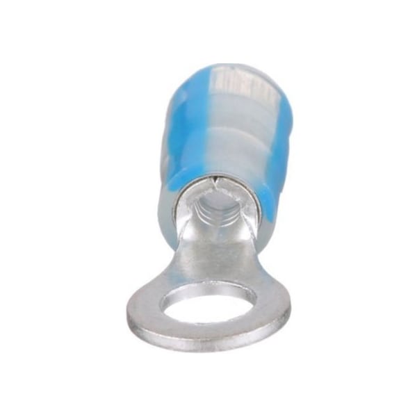 Terminal de anillo de Kynar de calibre 16-14 AWG con perno #8, paquete de 100 - PK14-8R-C