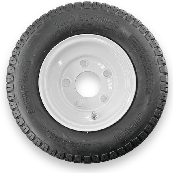 Rubbermaster - Steel Master Rubbermaster 16x7.50-8 4 Ply LawnGuard Tire and 5 on 4.5 Stamped Wheel Assembly - 598979