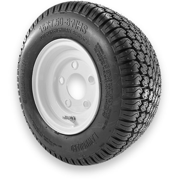 Rubbermaster - Steel Master Rubbermaster 16x7.50-8 4 Ply LawnGuard Tire and 5 on 4.5 Stamped Wheel Assembly - 598979