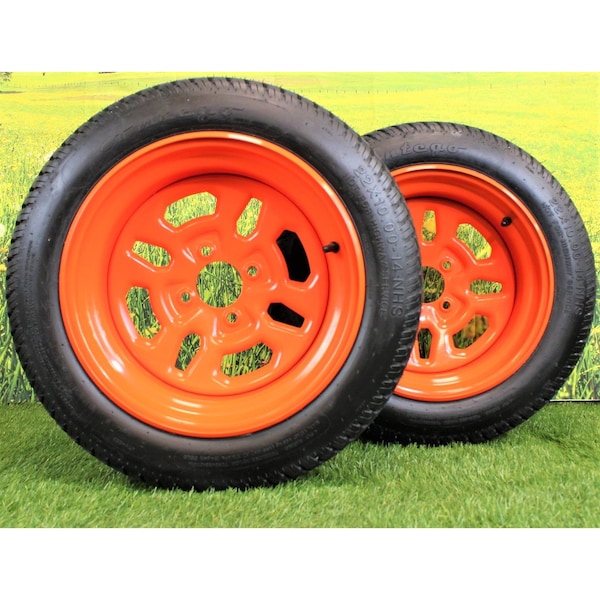 Antego 22 x 10-14 in Lawn Mower Tire, Kubota Orange, 2 PK - A1480049021030422100014
