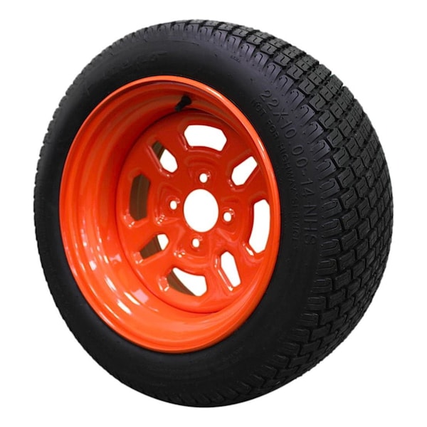 Antego 22 x 10-14 in Lawn Mower Tire, Kubota Orange, 2 PK - A1480049021030422100014