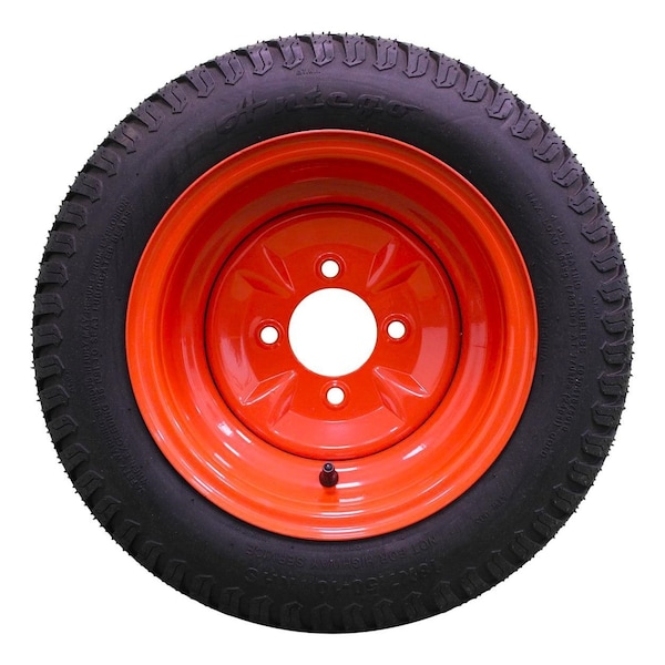 Antego 8 x 7.5-10 in Lawn Mower Tire & Wheel, Orange, 2 PK - A106013702103041875010